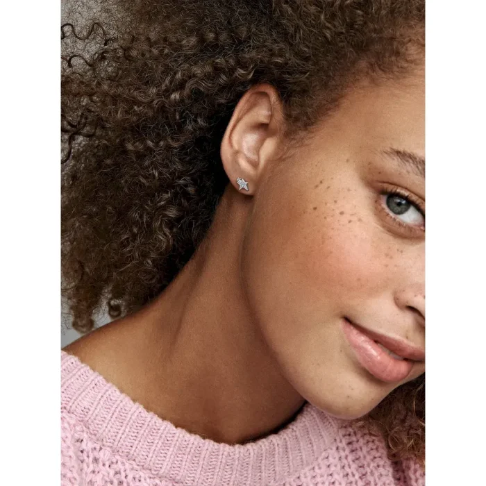 Sparkling Asymmetric Stars Stud Earrings - Image 3