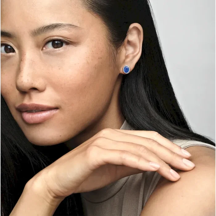 Sparkling Statement Halo Stud Earrings - Image 3