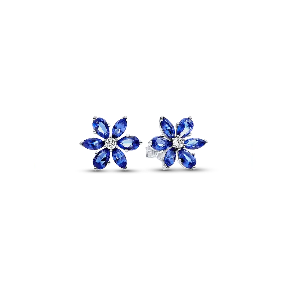 Sparkling Blue Herbarium Cluster Stud Earrings