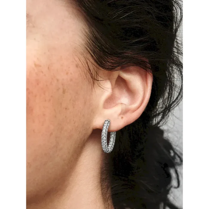 Pandora Timeless Pavé Single-row Hoop Earrings - Image 2
