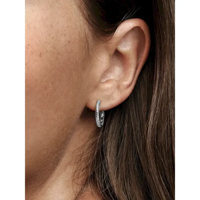 Pandora Moments Small Charm Hoop Earrings - Image 2