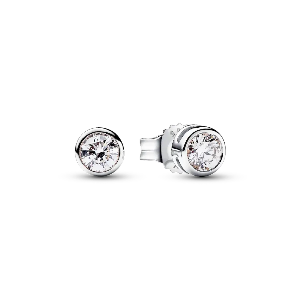Pandora Era Bezel Sterling Silver Lab-grown Diamond Earrings