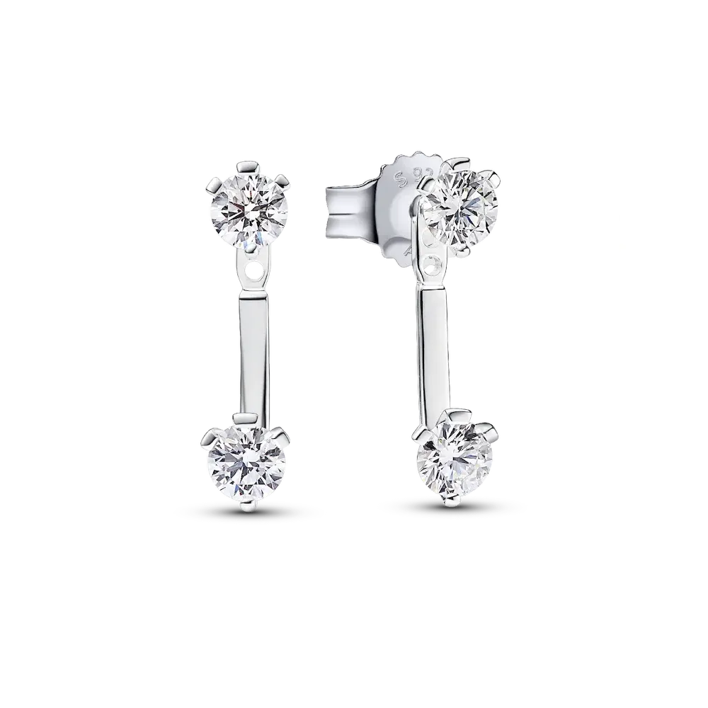 Pandora Nova Sterling Silver Lab-grown Diamond Stud Drop Jacket Earrings
