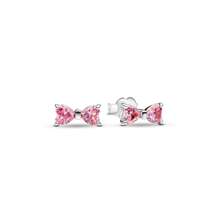 Sparkling Bow Stud Earring Set - Image 2