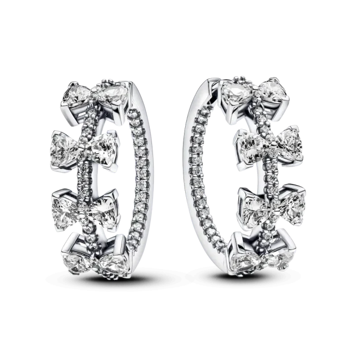 Sparkling Bow Stackable Earring Set - Image 2