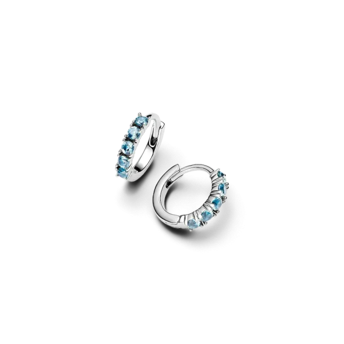 Light Blue Huggie Earrings - Image 5