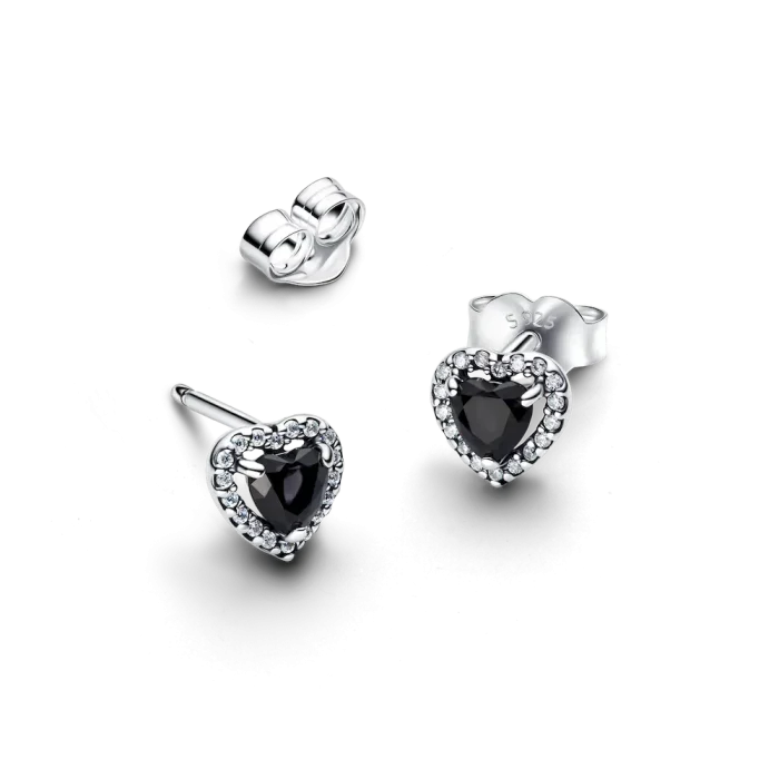Elevated Heart Stud Earrings - Image 2