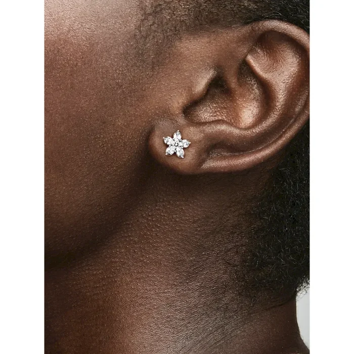 Sparkling Snowflake Stud Earrings - Image 2