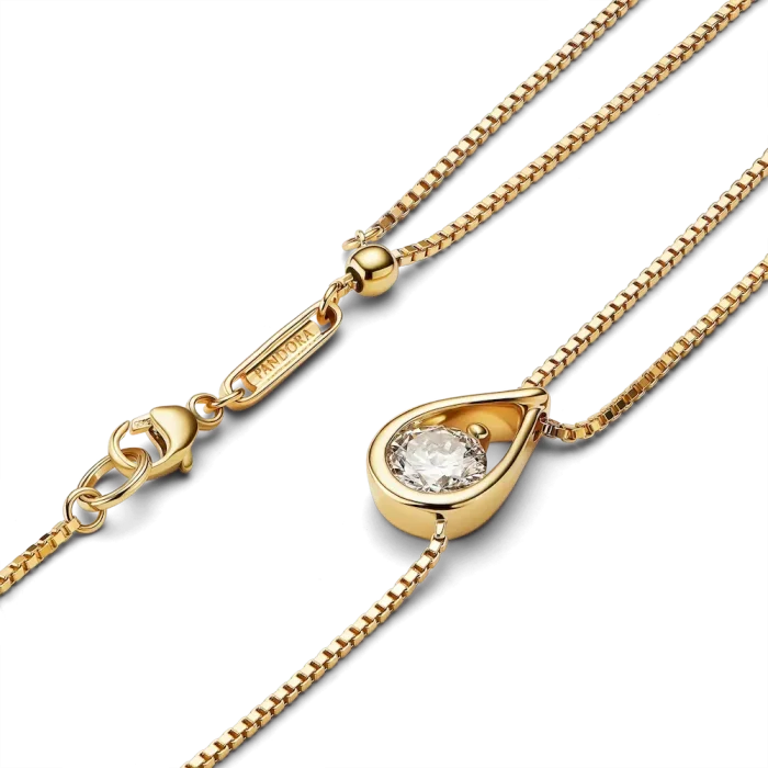 Pandora Infinite 14k Gold Lab-grown Diamond Double Chain Collier Necklace - Image 4