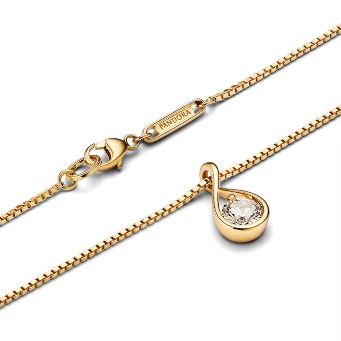 Pandora Infinite 14k Gold Lab-grown Diamond Pendant Necklace - Image 5