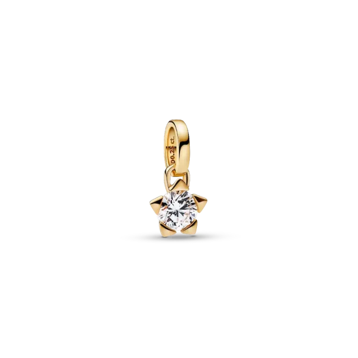 Pandora Talisman Lab-grown Diamond Star Pendant Necklace 0.25 carat tw 14k Gold - Image 2