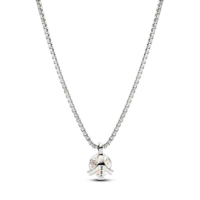 Pandora Nova 14k White Gold Lab-grown Diamond Pendant Necklace - Image 4