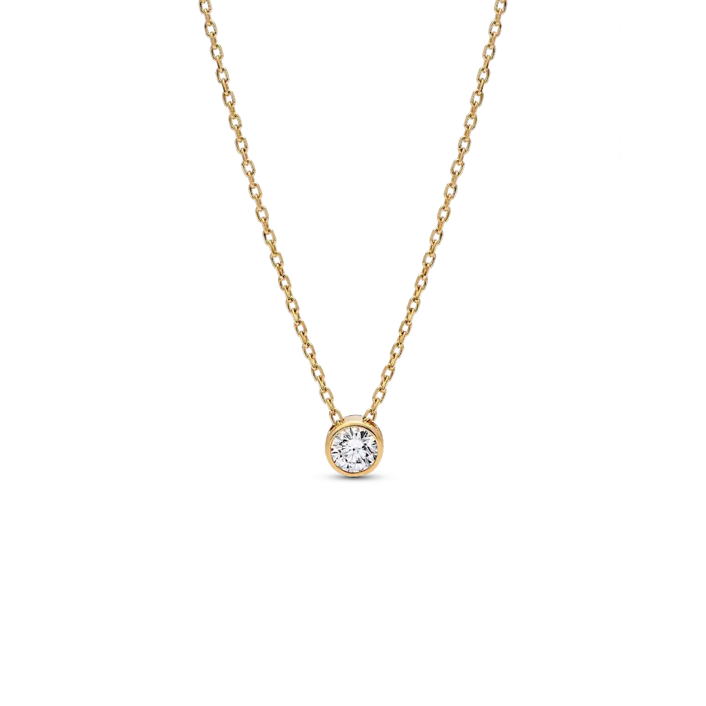 Pandora Era Bezel 14k Gold Lab-grown Diamond Pendant Necklace