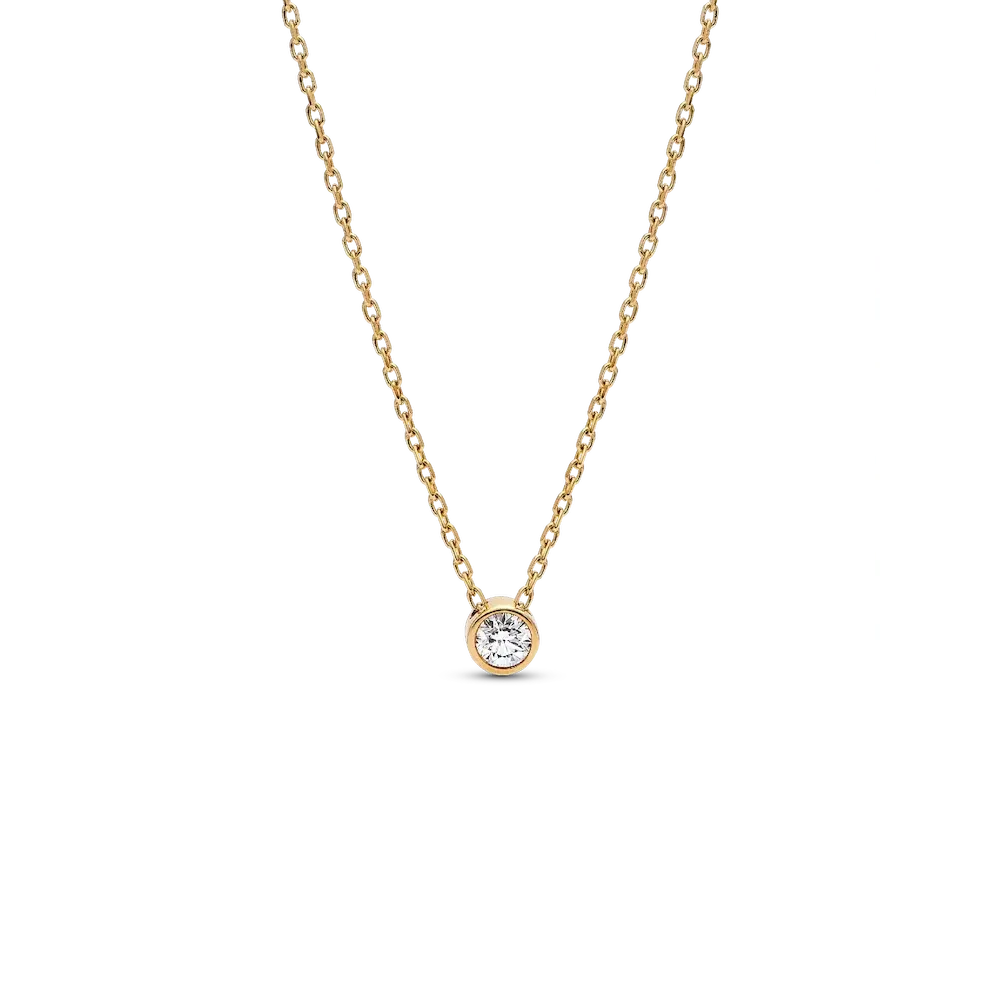 Pandora Era Bezel 14k Gold Lab-grown Diamond Pendant Necklace