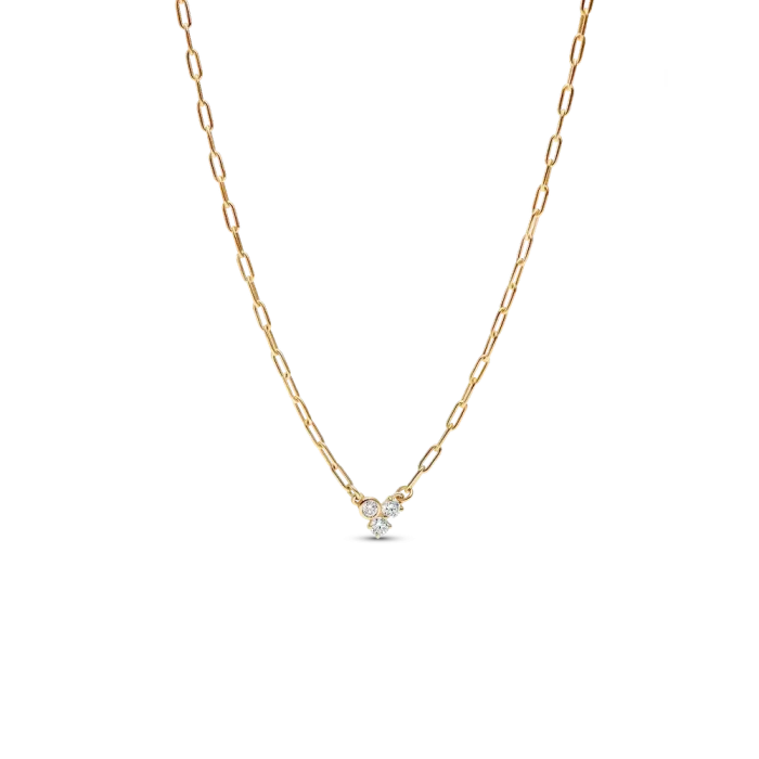 Lab-Grown Diamond Cluster Paperclip Necklace & Bracelet Set - Image 2