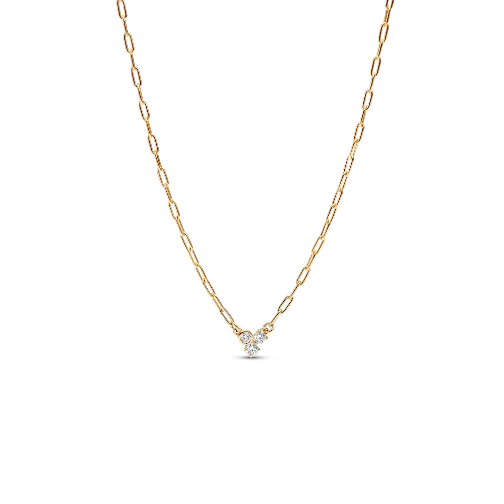 Pandora Era Lab-Grown Diamond Cluster Paperclip Chain Necklace