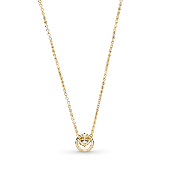 Sparkling Round Halo Pendant Collier Necklace - Image 4