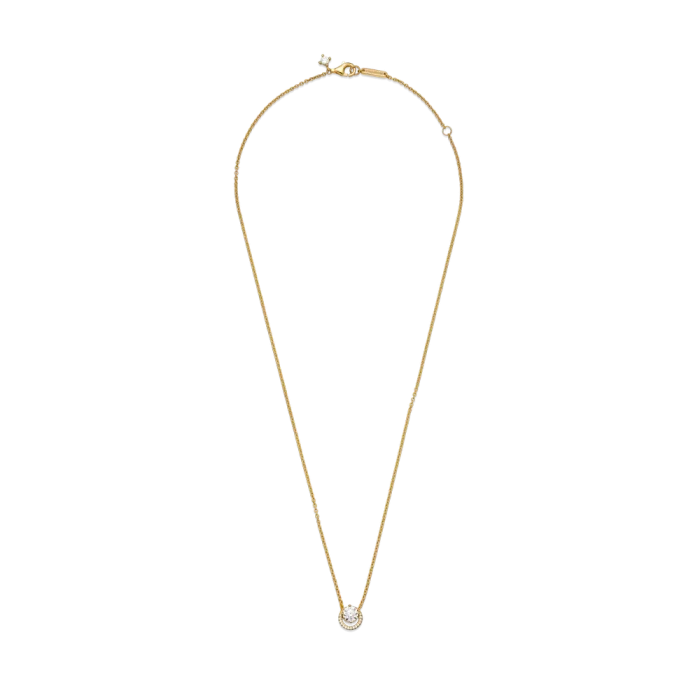 Sparkling Round Halo Pendant Collier Necklace - Image 5