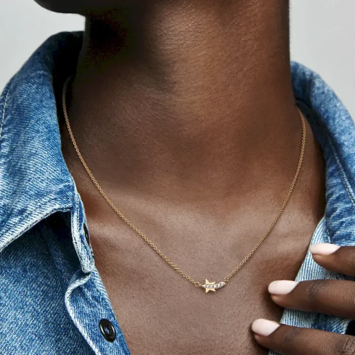 FINAL SALE - Shooting Star Pavé Collier Necklace - Image 3