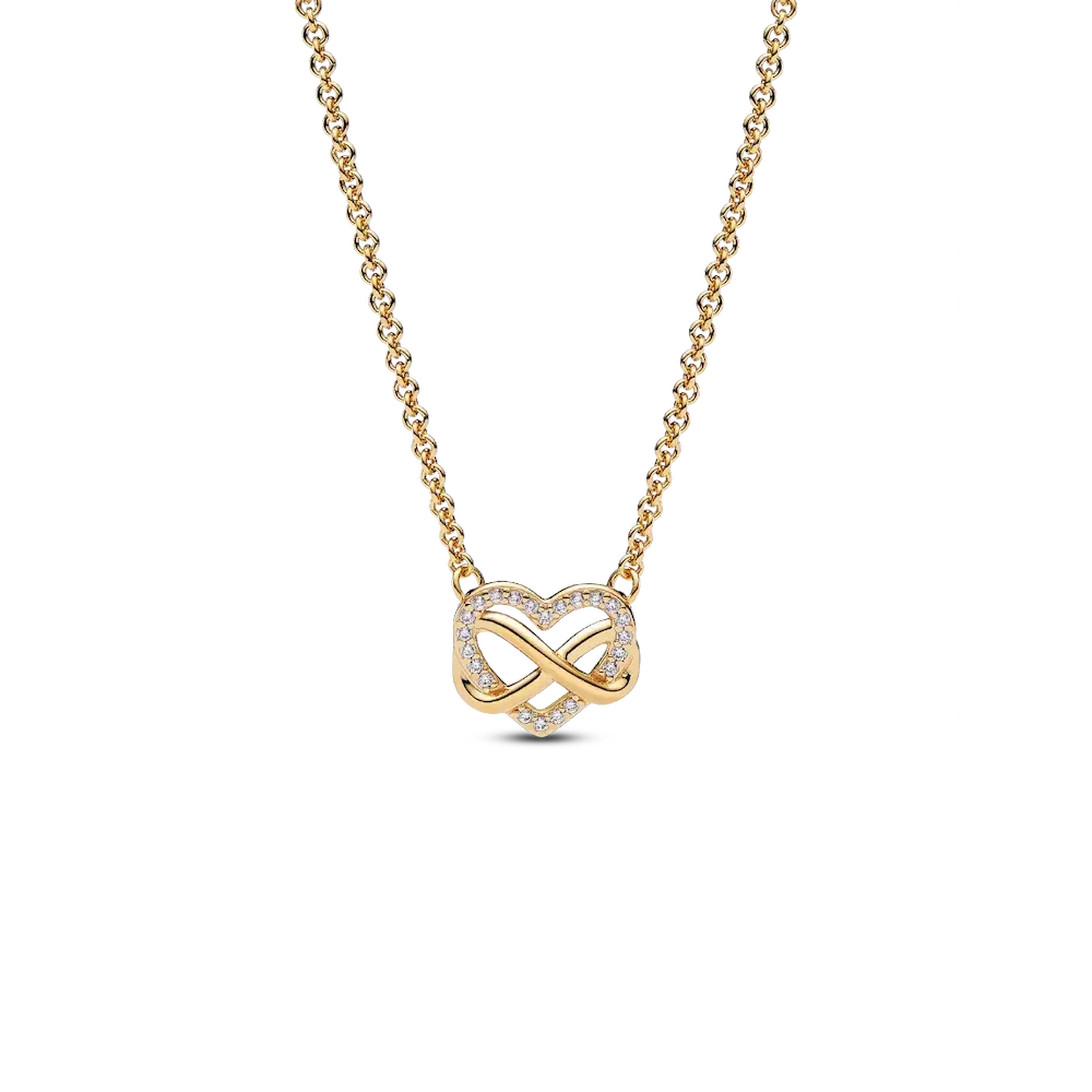 Sparkling Infinity Heart Collier Necklace