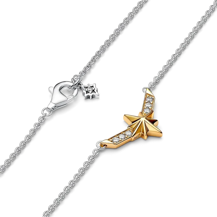 FINAL SALE - Marvel Captain Marvel Octogram Star Two tone Pendant Necklace - Image 5