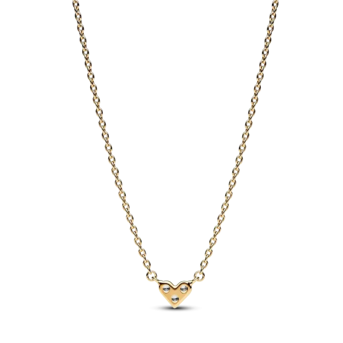 Triple Stone Heart Collier Necklace - Image 5