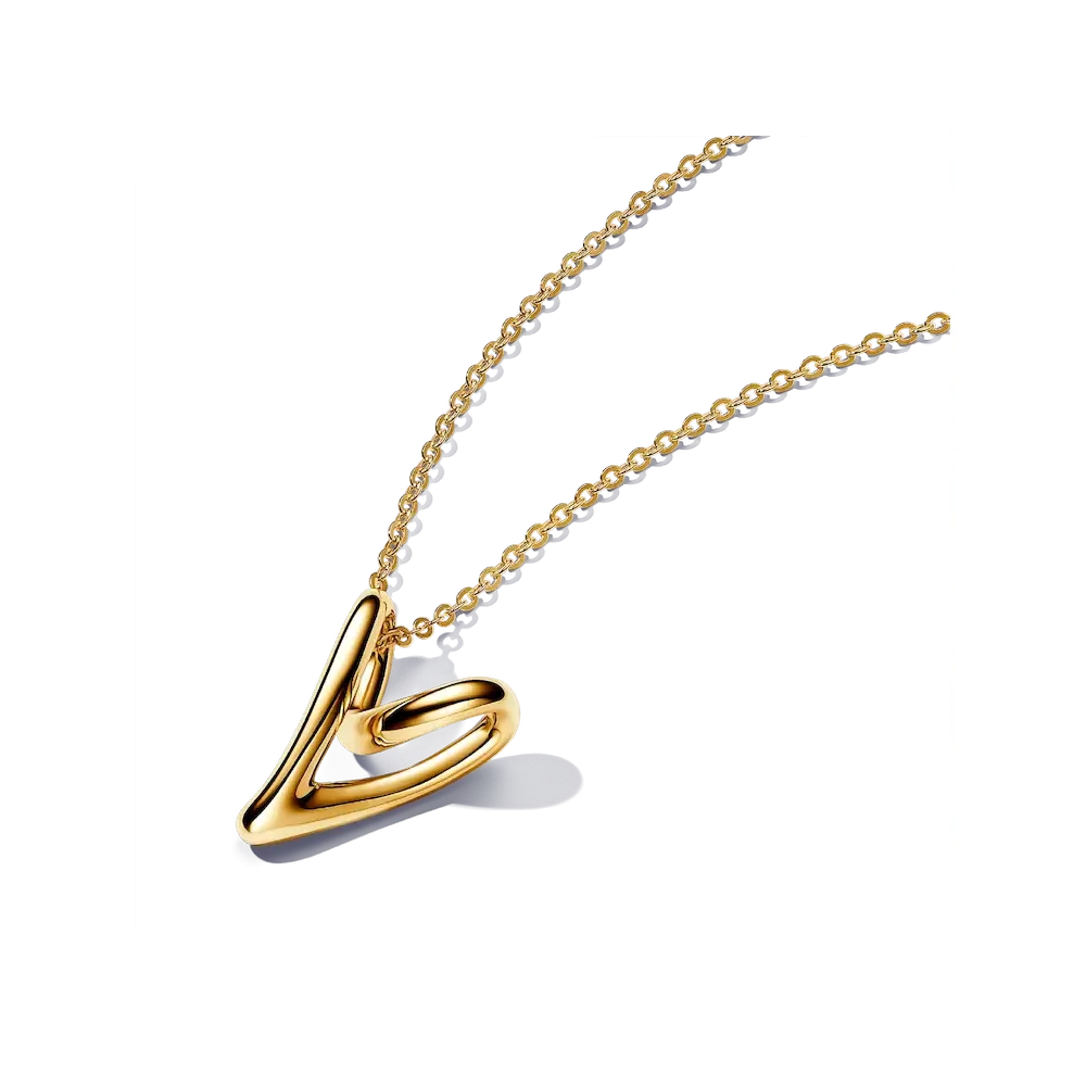 Organically Shaped Heart Pendant Necklace