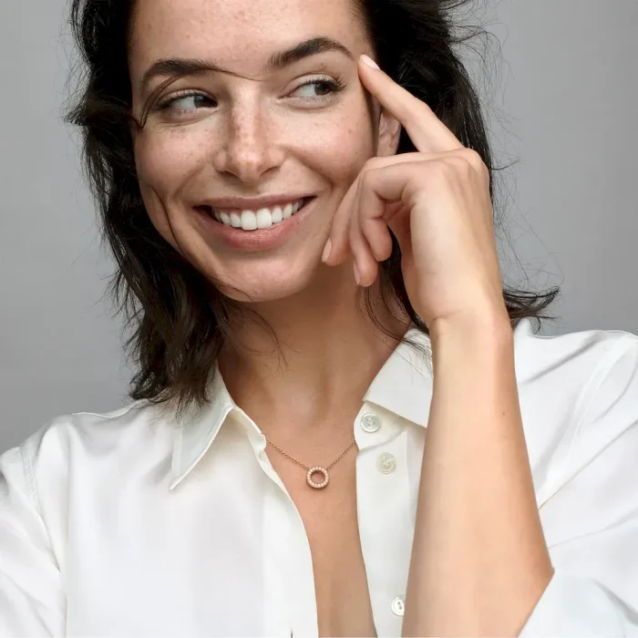 Pandora Logo Pavé Circle Collier Necklace - Image 3