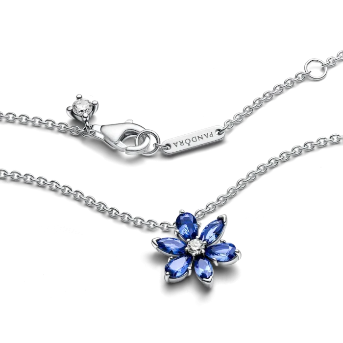 Sparkling Blue Herbarium Cluster Pendant Necklace - Image 7