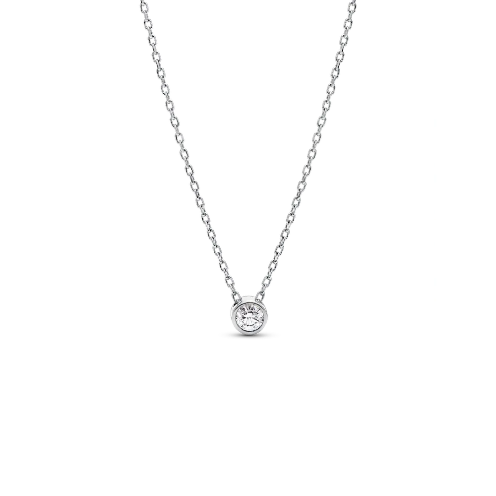 Pandora Era Bezel Sterling Silver Lab-grown Diamond Pendant Necklace