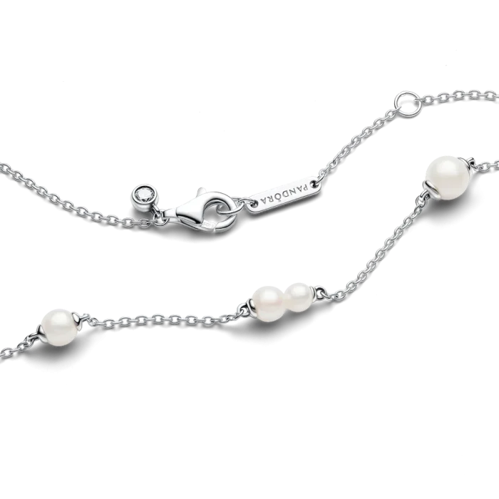 Treated Freshwater Cultured Pearl Station Chain Necklace - Image 5