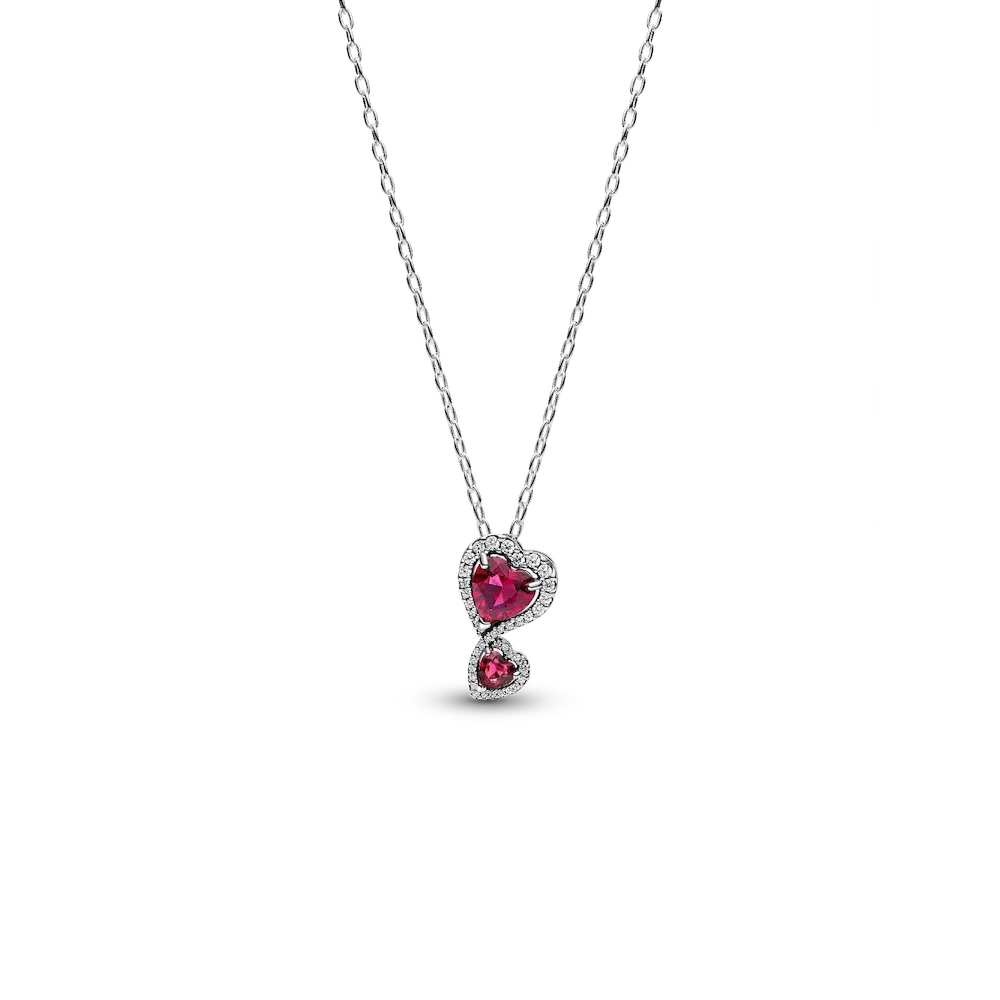 Red Halo Hearts Pendant Necklace