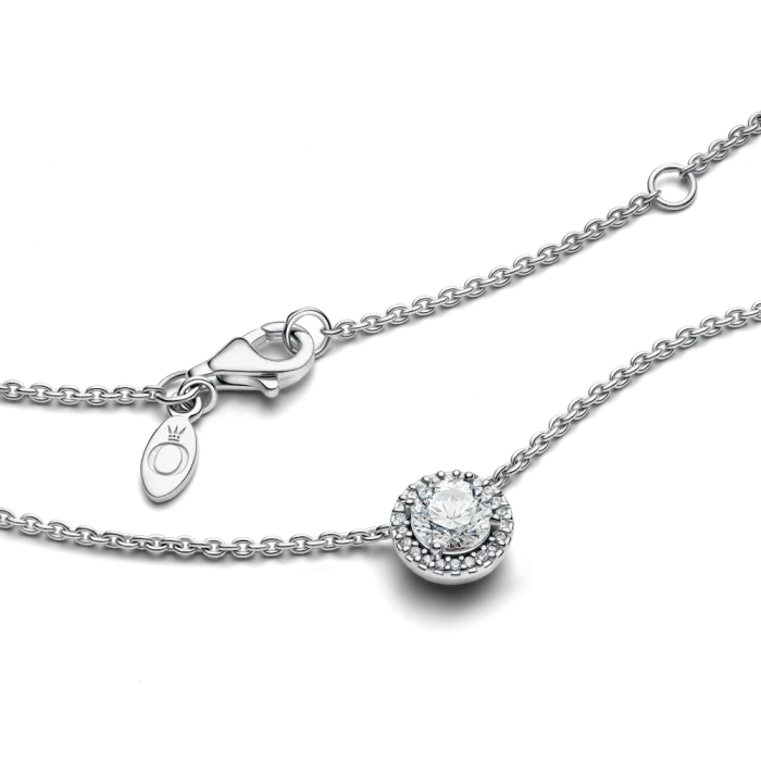 Round Sparkle Halo Necklace - Image 6