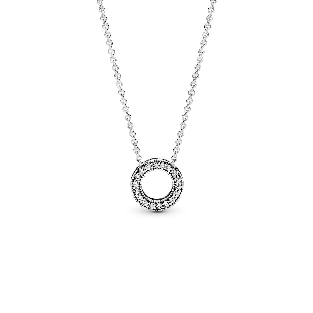 Pandora Logo Pavé Circle Collier Necklace
