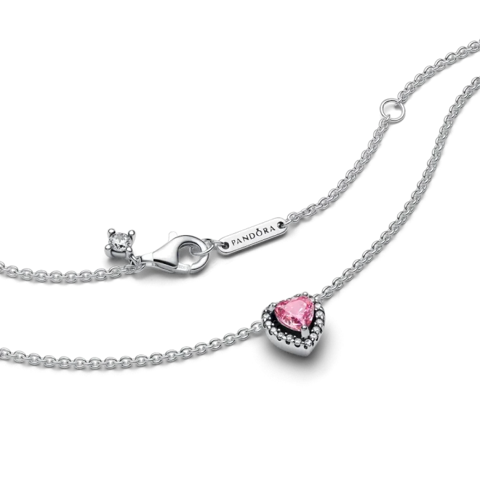 Pink Elevated Heart Necklace - Image 6
