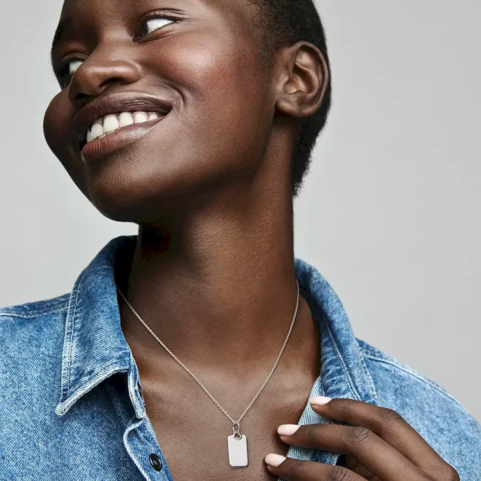 Engravable Rectangle Tag Pendant - Image 3