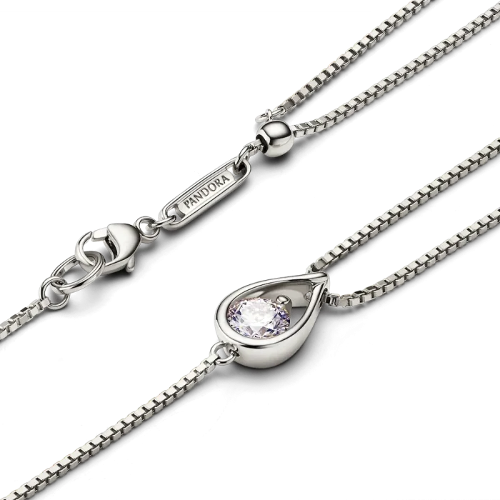 Pandora Infinite 14k White Gold Lab-grown Diamond Double Chain Bracelet - Image 3