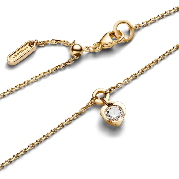 Pandora Talisman 14k Gold Lab-grown Diamond Heart Chain Bracelet - Image 4