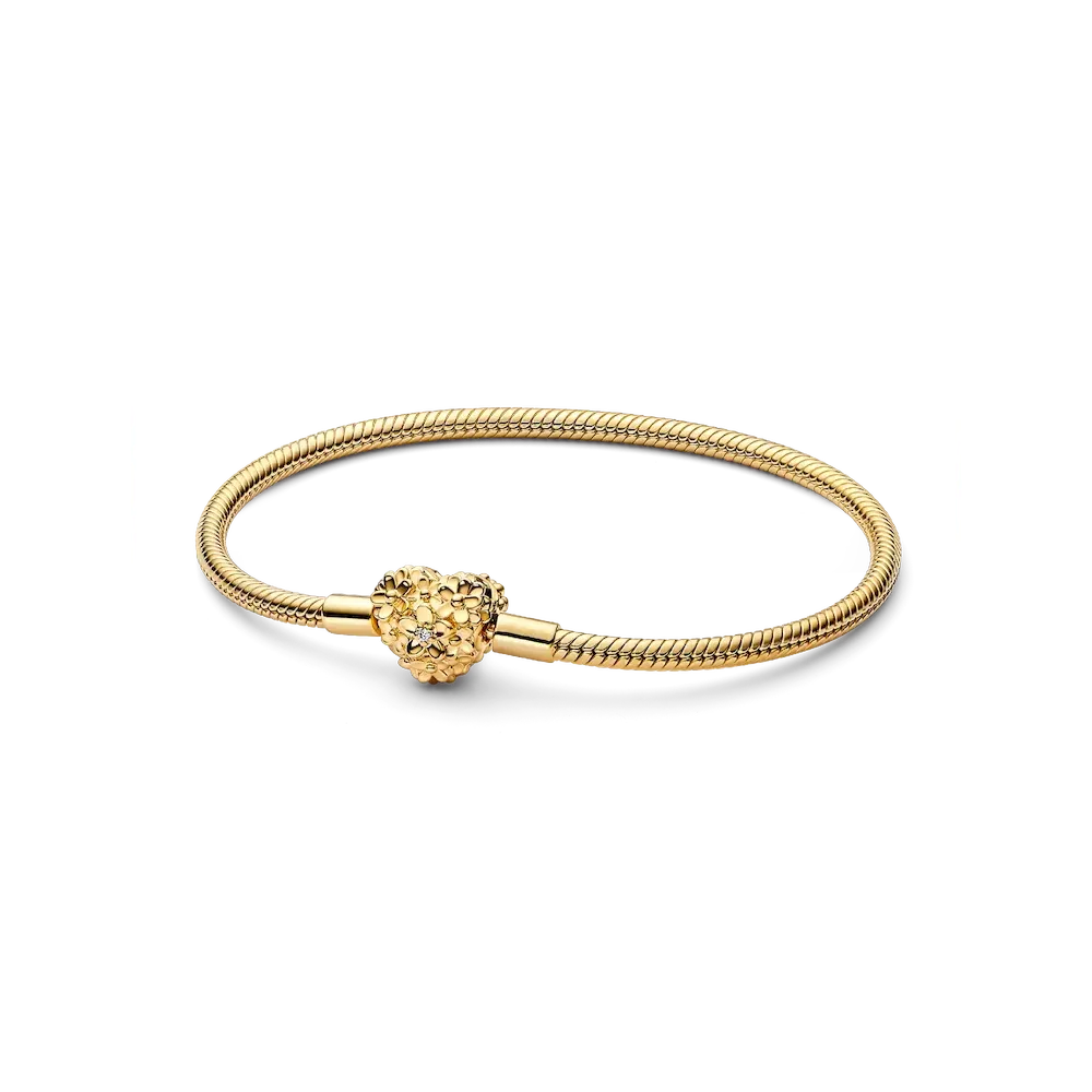 My Pandora Two Tone Daisy Dangle Charm Bracelet Set