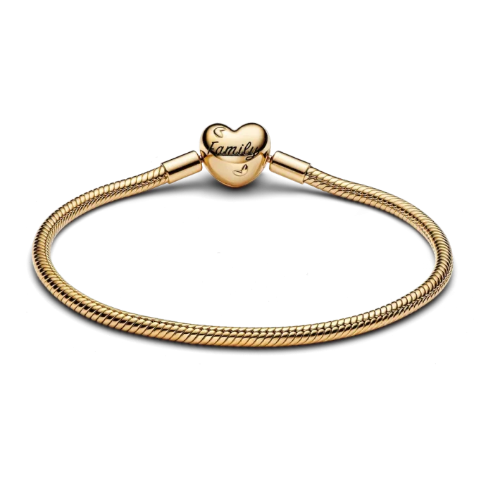 Family Tree Heart Clasp Snake Chain Bracelet - Image 4