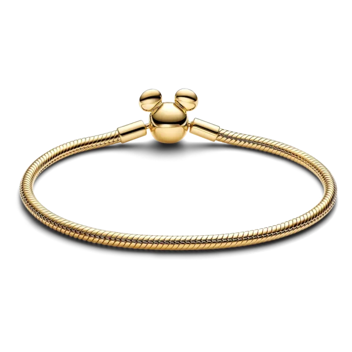 Disney Mickey Mouse Clasp Moments Snake Chain Bracelet - Image 2