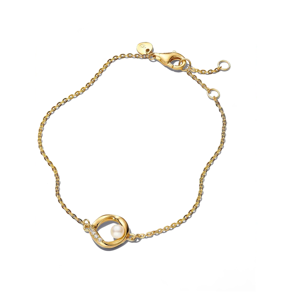 563830C01_RGB.webp Organically Shaped Pavé Circle & Treated Freshwater Cultured Pearl Bracelet - Image 1