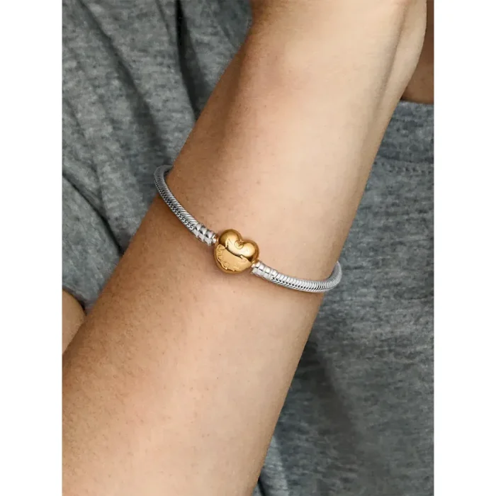 Heart Clasp Snake Chain Bracelet - Image 2