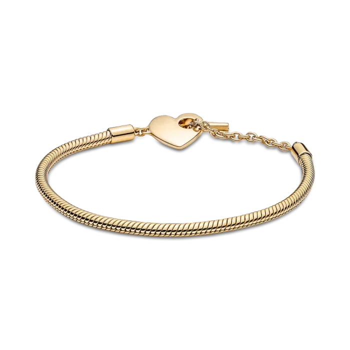 Pandora Moments Heart T-Bar Snake Chain Bracelet - Image 5