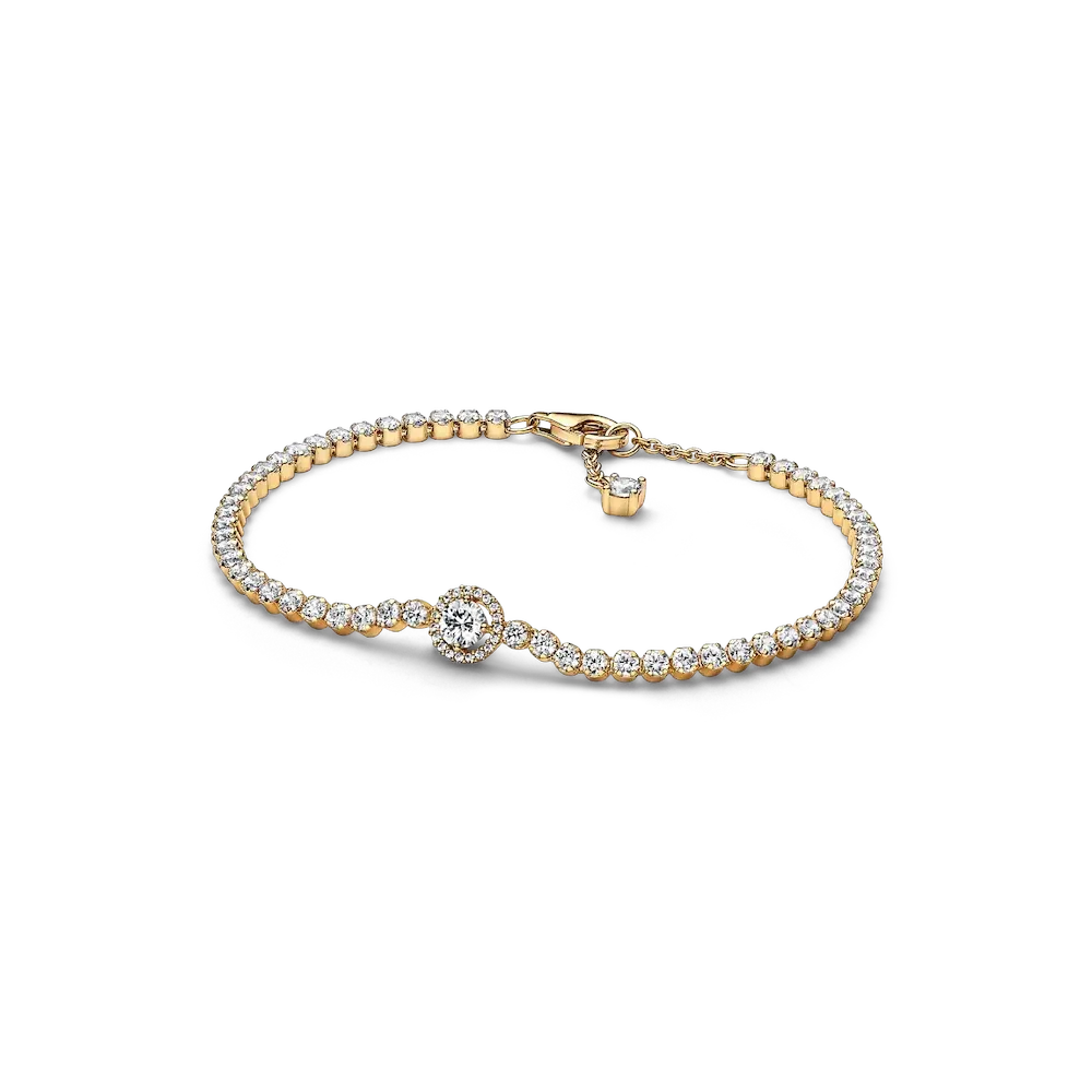 Sparkling Halo Tennis Bracelet