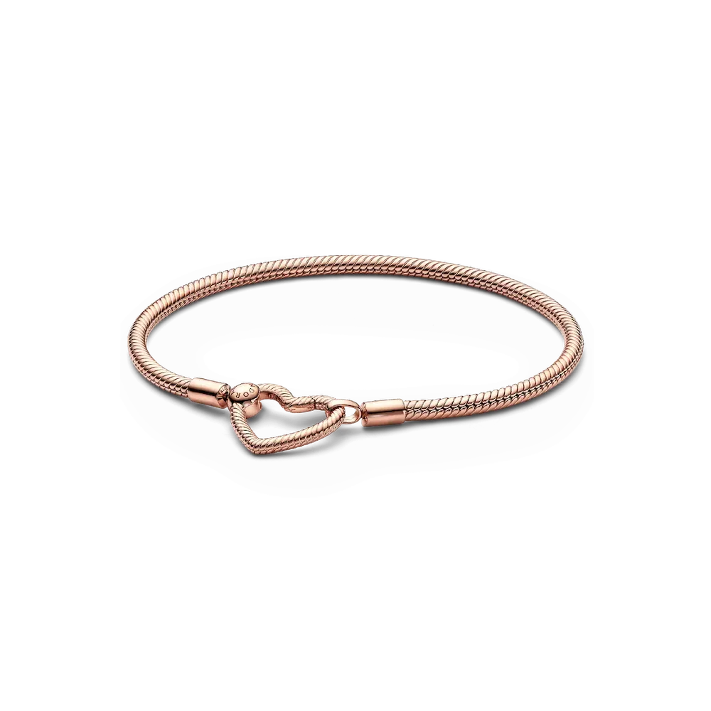 Pandora Moments Heart Closure Snake Chain Bracelet