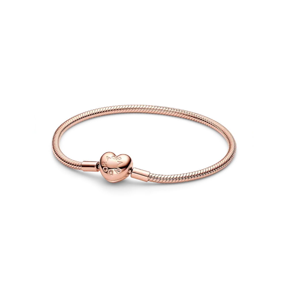 Pandora Moments Heart Clasp Snake Chain Bracelet