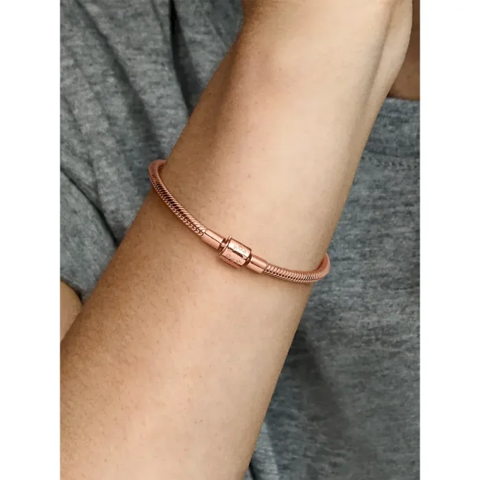 FINAL SALE - Pandora Moments Barrel Clasp Snake Chain Bracelet - Image 3