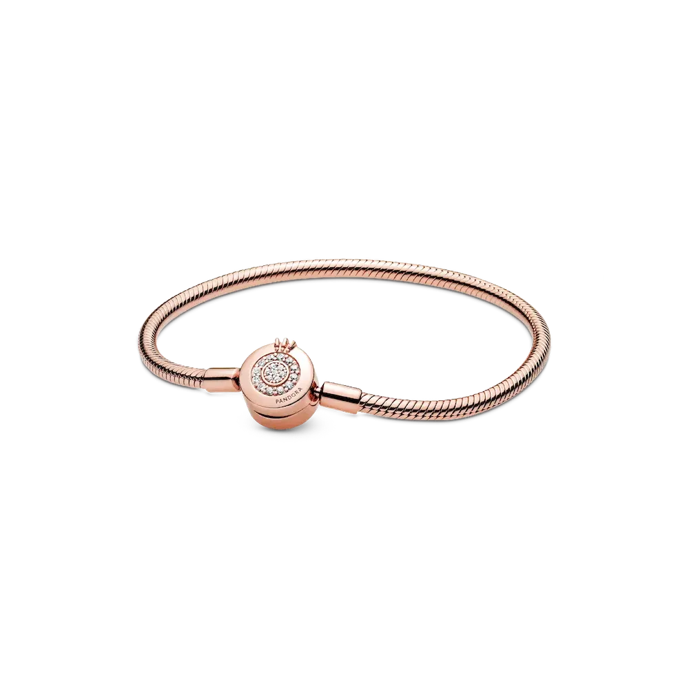 Pandora Moments Sparkling Crown O Snake Chain Bracelet