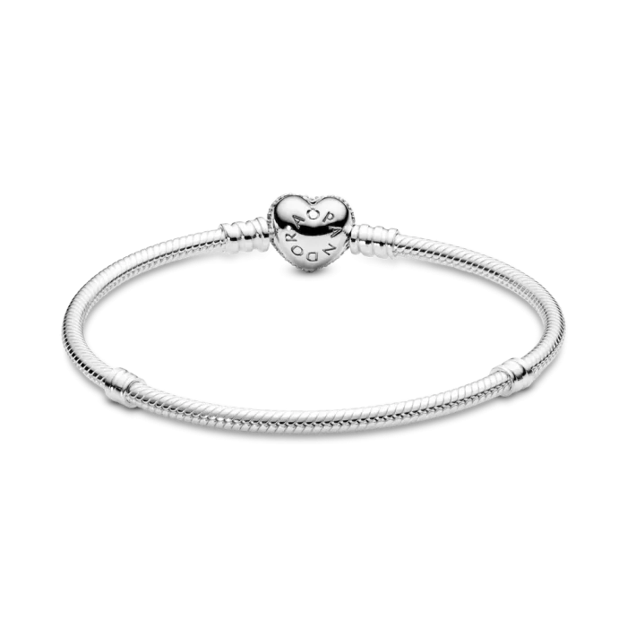 Moments Sparkling Heart & Snake Chain Bracelet - Image 5